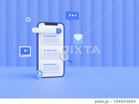 3DCG｜スマートフォン・インターネット・web・オンライン 104843669