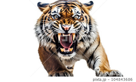 Mighty tiger photo realistic illustration - Generative AI. 104843686