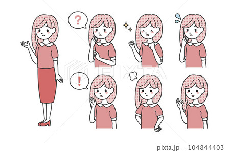 様々なポーズの女性セット 104844403