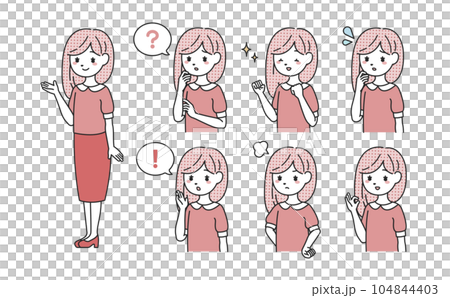 様々なポーズの女性セット 104844403