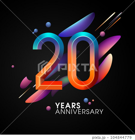 20 years anniversary vector icon, symbol, logo. Graphic background or card 20 years anniversary vector icon, symbol, logo. Graphic background or card 104844779
