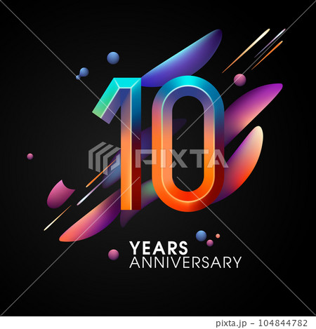 Anniversary logo with laurel motif_ 10th... - Stock Illustration [55010813]  - PIXTA