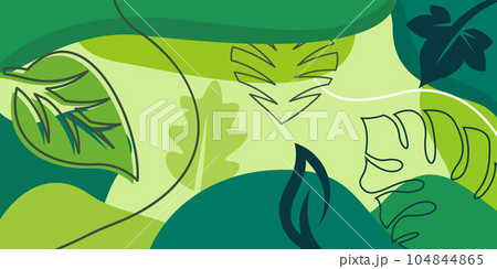 Seamless floral pattern with leaves and branches abstract illustration design template 104844865
