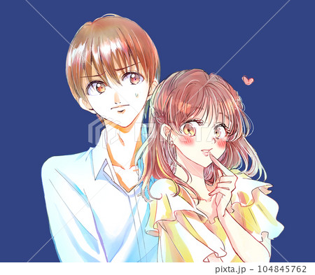寄り添う女性と嫌がる男性 104845762