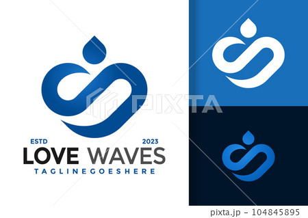 Letter S Love Waves Drop logo design vector symbol icon illustration Letter S Love Waves Drop logo design vector symbol icon illustration 104845895