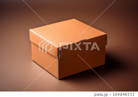 Cardboard box with lid. 104846531