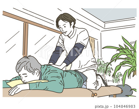 整体のマッサージをする男性整体師 104846983