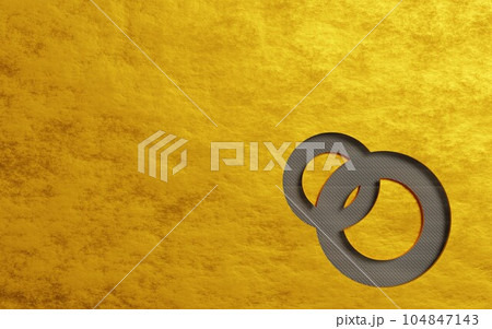 金色の和紙で描いた丸の背景素材 104847143