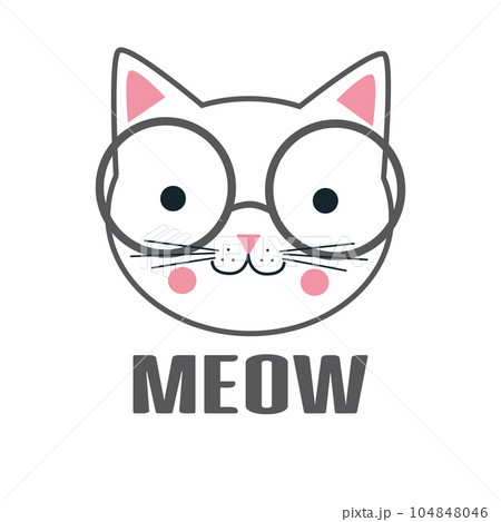 Cute cat with glasses. 104848046