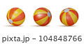 Set of Yellow-orange realistik beach ball siolated on white 104848766