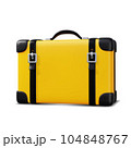 3D luggage, vacation icon. Yellow vintage suitcase for holiday, tourism, travel 104848767