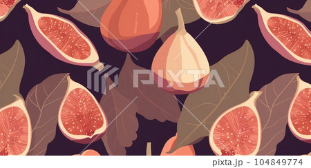 Fresh Organic Fig Fruit Cartoon Horizontal Background Illustration. Healthy Vegetarian Diet. Ai Generated Drawning Background Illustration with Delicious Juicy Fig Fruit. Fresh Organic Fig Fruit Cartoon Horizontal Background Illustration. Healthy Vegetarian Diet. Ai Generated Drawning Background Illustration with Delicious Juicy Fig Fruit. 104849774