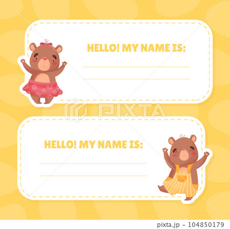 Empty Card with Cute Brown Bear Animal Character Vector Template Empty Card with Cute Brown Bear Animal Character Vector Template 104850179
