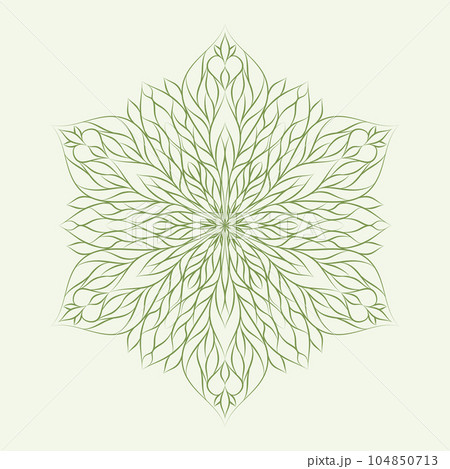 Isolated simple floral mandala. Vector ornamental illustration. Isolated simple floral mandala. Vector ornamental illustration. 104850713