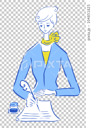 Parisienne girl fashionable illustration CA cabin attendant flight attendant 104851825