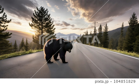 AI生成画像／クマに遭遇　3 104851829