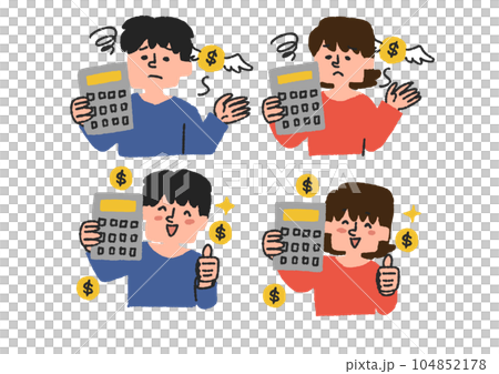 有錢的男人和女人的插圖集 104852178