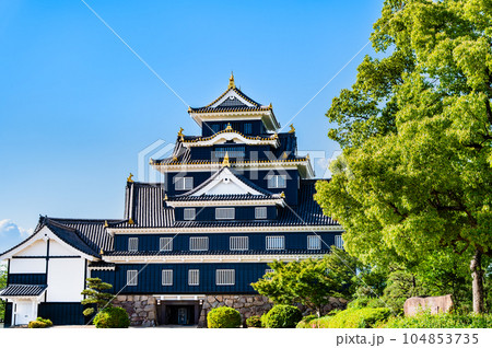 岡山城　漆黒の天守閣 104853735