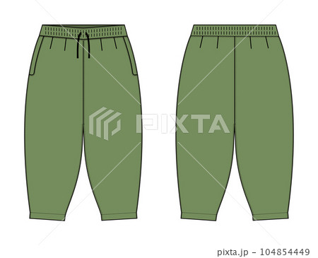 サルエルパンツ ( ハーレムパンツ ) ベクターテンプレート イラスト 104854449
