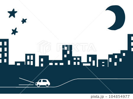 都会を走る車のイラスト 都会を走る車のイラスト 104854977