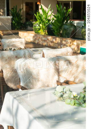 beautiful dinning chair on outdoor space 104855024