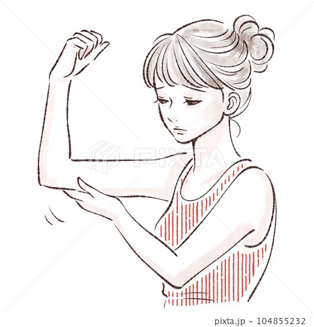 女性の二の腕/腕/ぷよぷよ/脱毛/ダイエット/ウエスト/くびれ/シェイプアップ/皮下脂肪/脂肪吸引/ 104855232