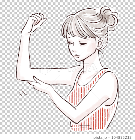 女性の二の腕/腕/ぷよぷよ/脱毛/ダイエット/ウエスト/くびれ/シェイプアップ/皮下脂肪/脂肪吸引/ 104855232