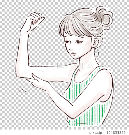 女性の二の腕/腕/ぷよぷよ/脱毛/ダイエット/ウエスト/くびれ/シェイプアップ/皮下脂肪/脂肪吸引/ 104855233