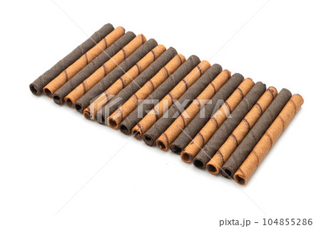 chocolate wafer stick roll chocolate wafer stick roll 104855286