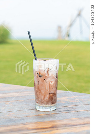 ice chocolate milkshake on table 104855432