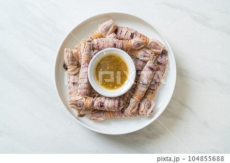 steamed crayfish or mantis shrimps or stomatopods steamed crayfish or mantis shrimps or stomatopods 104855688