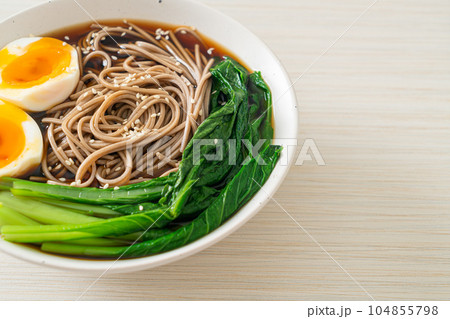 ramen noodles with egg - vegan or vegetarian food style 104855798