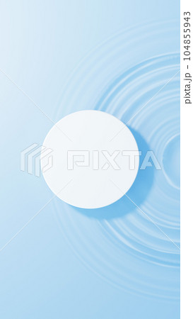 水面に浮かぶ白い円柱の台座。波紋。俯瞰。(縦長) 水面に浮かぶ白い円柱の台座。波紋。俯瞰。(縦長) 104855943