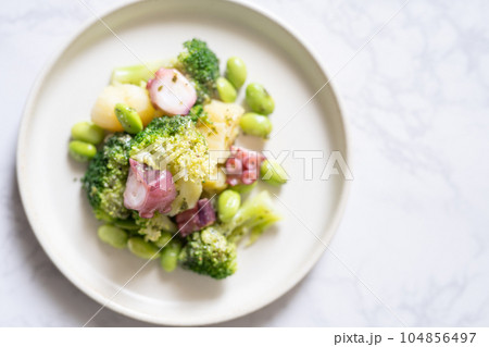 タコとブロッコリーのバジルサラダ 104856497
