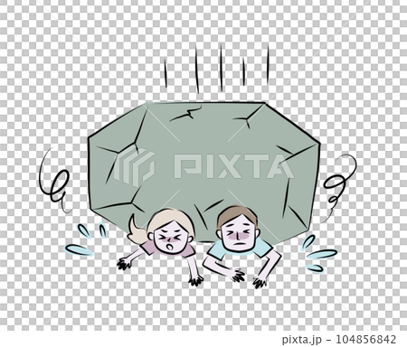 家計に大打撃　イラスト 104856842