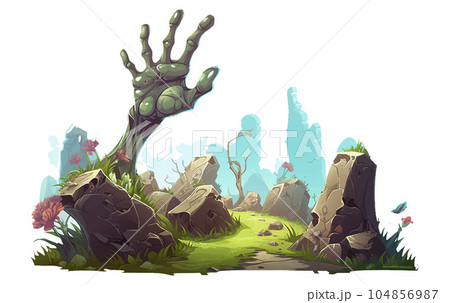 Illustration for Halloween Zombie Party on white background 104856987