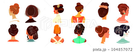 horizontal set vector illustration of homosexual brides isolate on white background 104857072