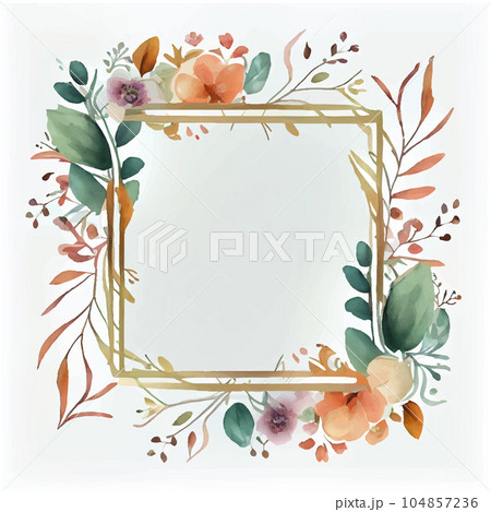 vector illustration wtercolor flowers in empty space frame isolate with sopyspace vector illustration wtercolor flowers in empty space frame isolate with sopyspace 104857236