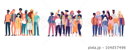 set vector illustration of group people celebrating bisexual homosexual transgender equality set vector illustration of group people celebrating bisexual homosexual transgender equality 104857496