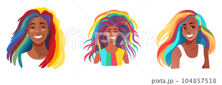 set vector illustration of female support lgbt rights isolate on white background 104857518