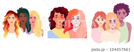 set vector illustration of group people celebrating bisexual homosexual transgender equality set vector illustration of group people celebrating bisexual homosexual transgender equality 104857661
