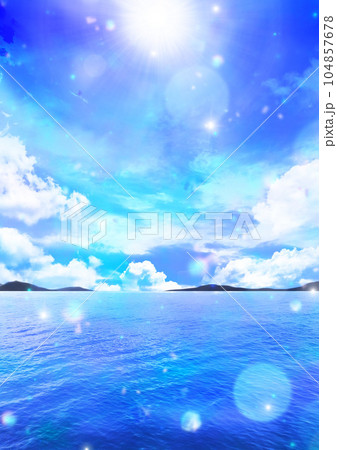 夏のキラキラ光る海のイラスト素材 [104857678] - PIXTA