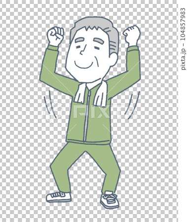 運動する高齢者 104857983