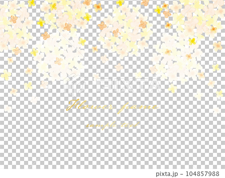 水彩で描いた金木犀の花が綺麗なフレーム背景イラスト 104857988