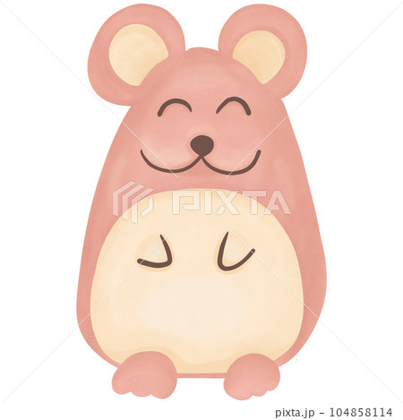 Cute cartoon hamster. Vector illustration isolated on white background. Cute cartoon hamster. Vector illustration isolated on white background. 104858114