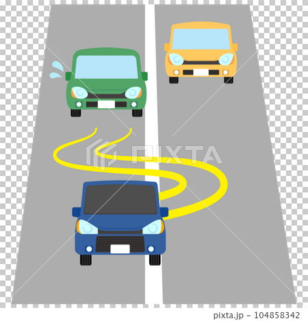 A meandering car and a car in trouble 104858342
