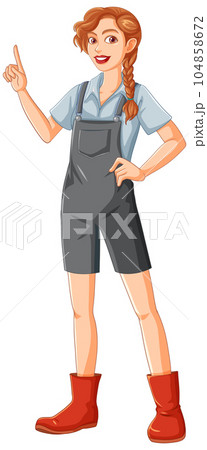 Gardener Woman Standing Proudly Character 104858672