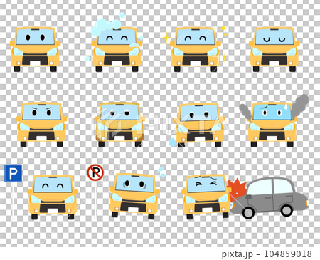 Car character set with various expressions 104859018