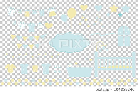 可愛的嬰兒用品插圖組/嬰兒/商品/分娩 可愛的嬰兒用品插圖組/嬰兒/商品/分娩 104859246