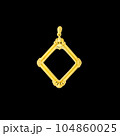 gold locket frame pendant with diamond isolated on black background 104860025